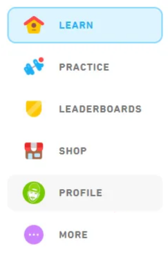 Trophy or leaderbord icon on duolingo