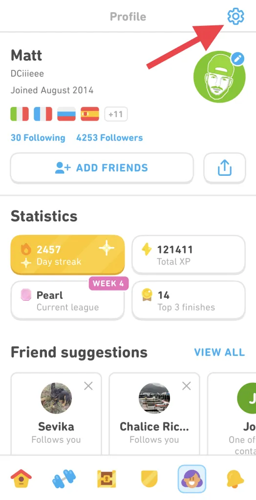 Ways to Remove a Duolingo Course : Remove Duolingo Course on iPhone