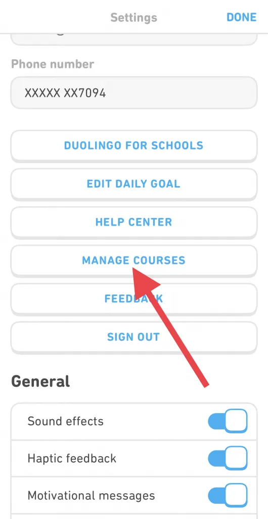 Ways to Remove a Duolingo Course : Remove Duolingo Course on iPhone