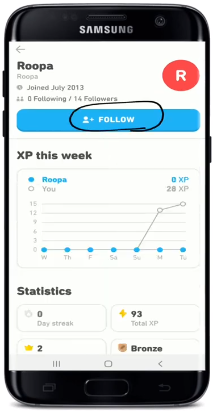 follow button