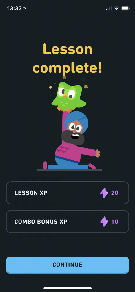 XP in Duolingo language learning app