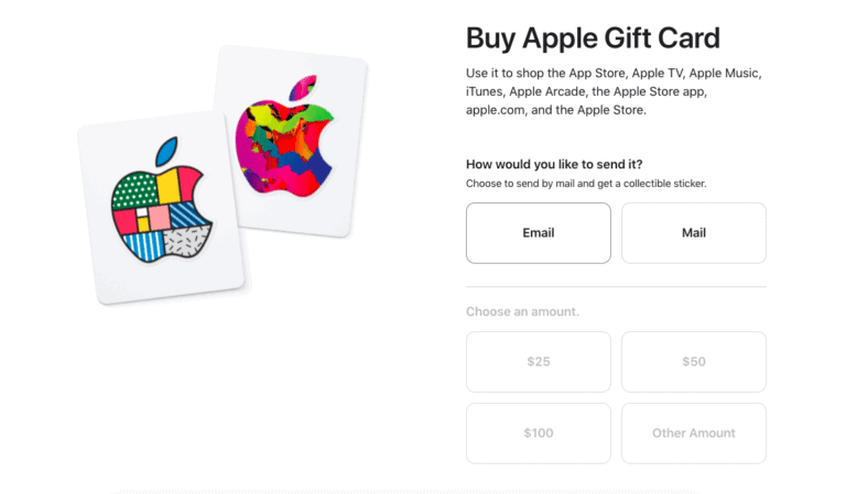 Buying your apple gift card