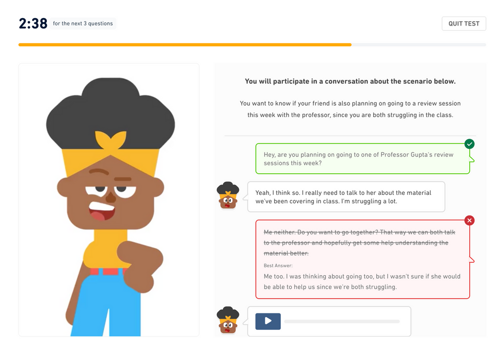 Results of Cheating on Duolingo